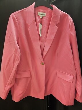 The Drop Women's Bright Pink Single-Button Blazer